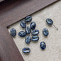 Vintage Czech Coffee Bean Lampwork Glass Beads 8x11mm 10pcs 12