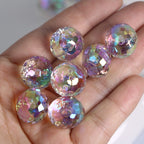 UV Plating Faceted Acrylic Spacer Beads 17.6mm Transparent Pastel 50pcs 5