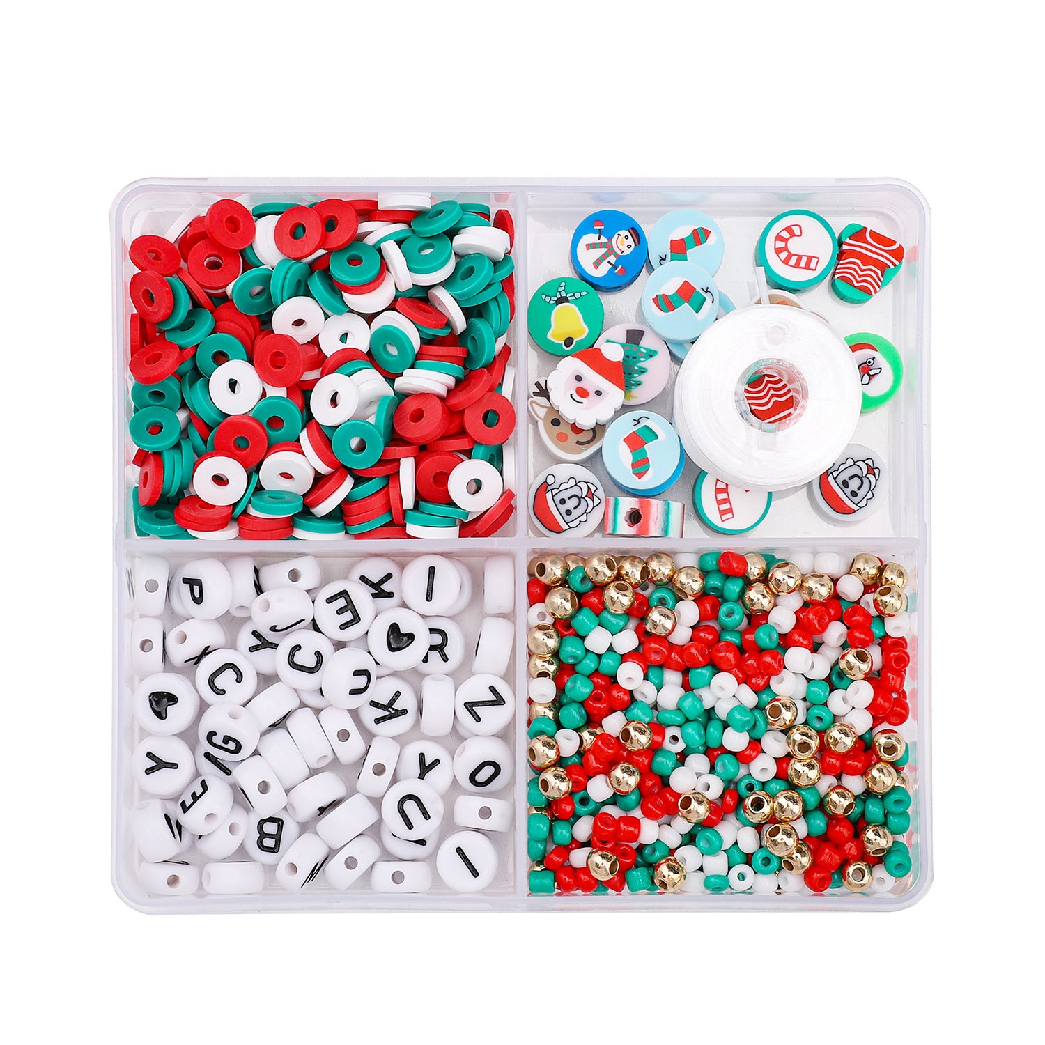 Christmas Heishi Clay Beads 6mm Festive Mixed Colors 1box 940pcs 5