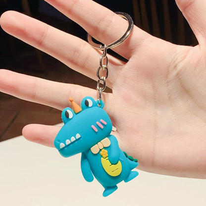 Cartoon Silicone Crocodile Keychain Soft Rubber Charm 7