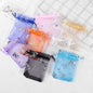Organza Drawstring Bags Silver Butterfly Print 11x16cm 100pcs 6