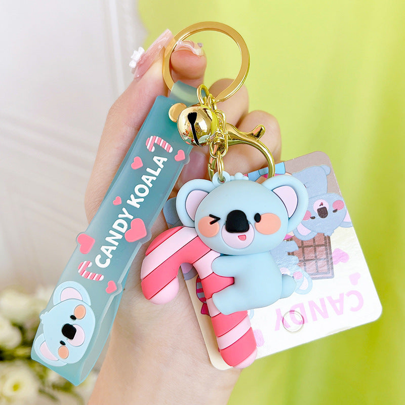 PVC Candy Koala Keychain Pastel Blue Vibrant Candy Shapes 6