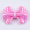 Plated Fat Bow Acrylic Beads 24mm Solid Glossy Color 100pcs 6