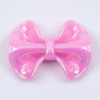 Plated Fat Bow Acrylic Beads 24mm Solid Glossy Color 100pcs 6
