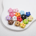 Hand Painted Irregular Flower Acrylic Beads 16mm Enamel Finish 50pcs 4