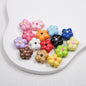 Hand Painted Irregular Flower Acrylic Beads 16mm Enamel Finish 50pcs 4
