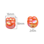 Glossy Fist Acrylic Beads 16mm Pastel Iridescent 16pcs 5