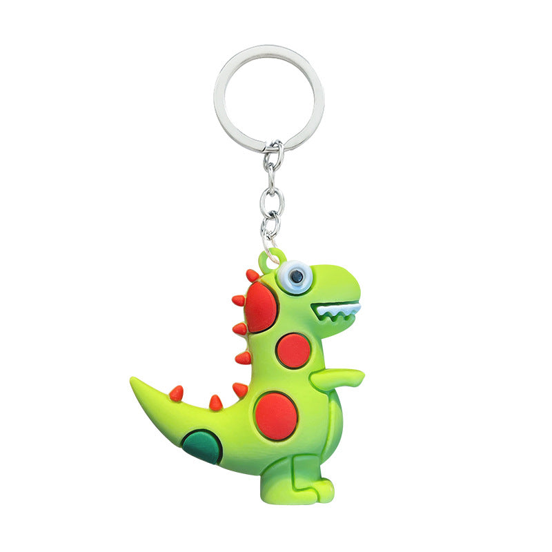Cute Cartoon Dinosaur Keychain PVC Polka Dot Small Charm 5