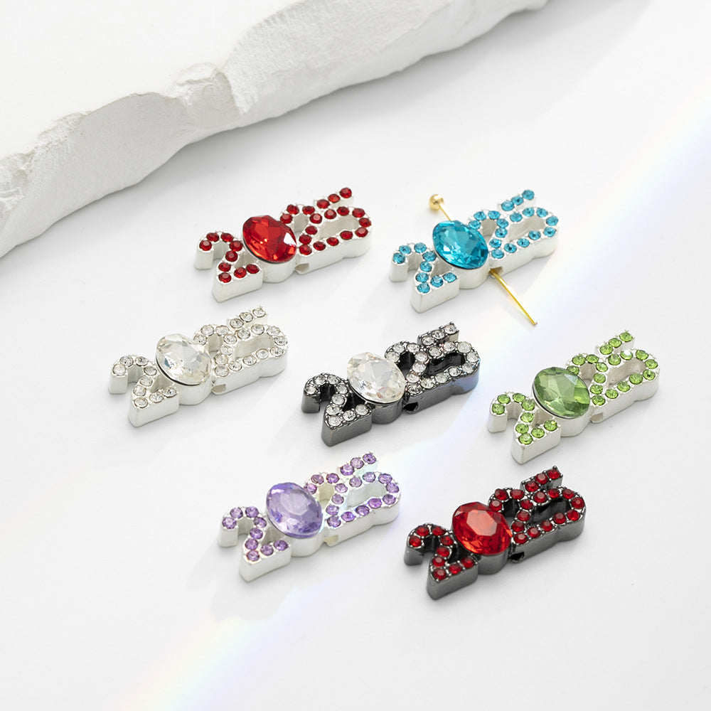 Plate Rhinestone Beads 23mm Alloy 2025 Embeded Mixed Colors 10pcs
