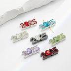 Plate Rhinestone Beads 23mm Alloy 2025 Embeded Mixed Colors 10pcs