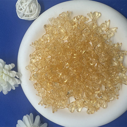 Colored Clear Bow Ribbon Acrylic Beads 18mm Translucent 100pcs 17