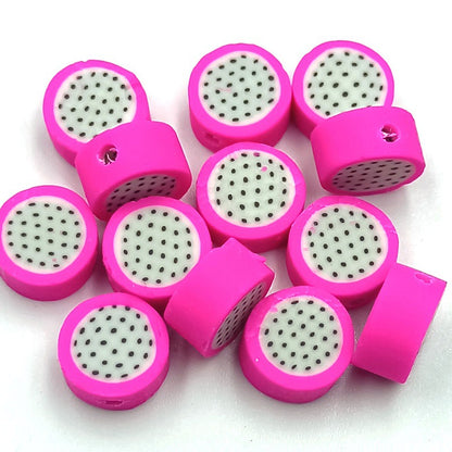Flat Clay Beads 10mm Fruit Monochrome Polymer 200pcs 28