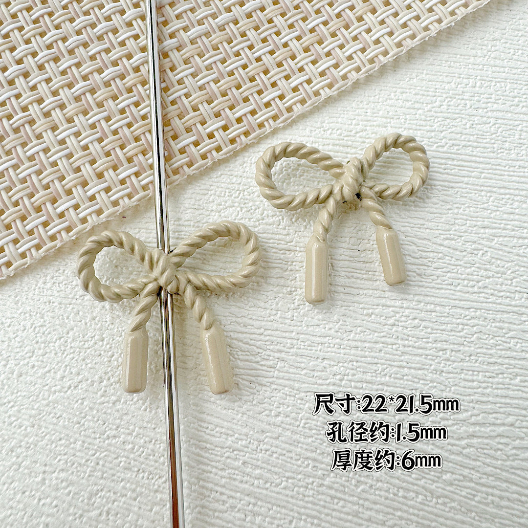 Baking Painted Cookies and Twisted Bow Metal Beads 15mm 21mm 20pcs 24