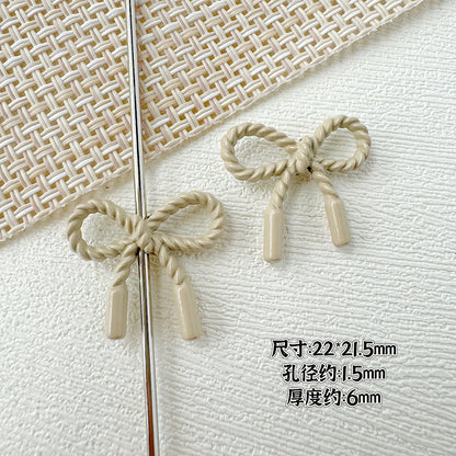 Baking Painted Cookies and Twisted Bow Metal Beads 15mm 21mm 20pcs 24