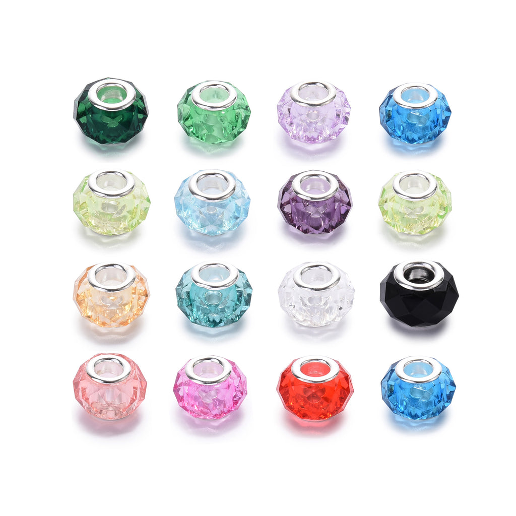 Acrylic Spacer Beads 14mm Imitation Crystal Large Hole 30pcs 5