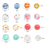 Hand Painted Hollow Polka Dotted Blown Glass Beads 14mm 4pcs 4