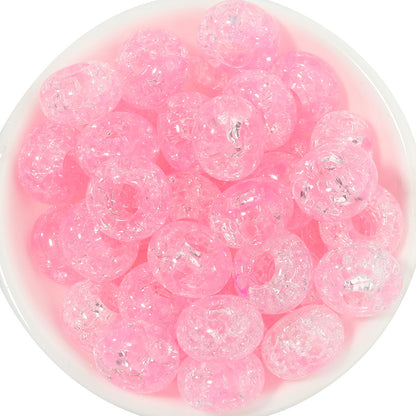 Acrylic Dual Color Crackle Spacer Beads 14mm 50pcs 5