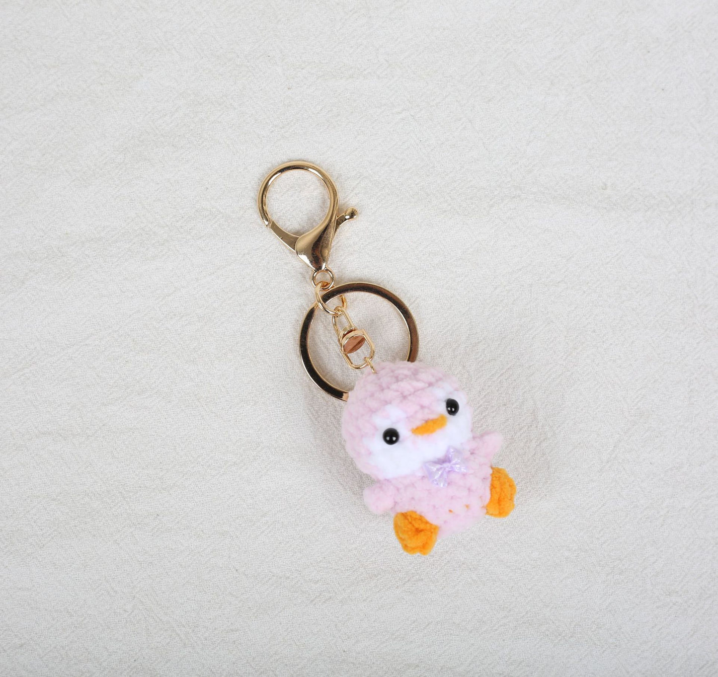 Crochet Penguin Keychain Pastel Colors with Bow Tie 1pc 8