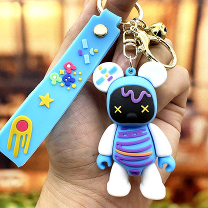 PVC Graffiti Bear Keychain Trendy Street Art Design 7