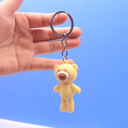 Silicone Bear Keychain Long Leg Colorful Soft Playful Snout 10