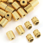 Stainless Steel Tube Metal Beads Patterned 6x7mm and 8mm 20pcs
