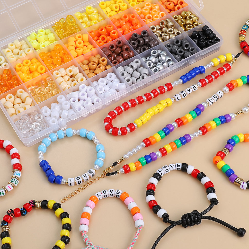 Acrylic Pony Beads 9mm Glossy 32 Colors 640pcs 4