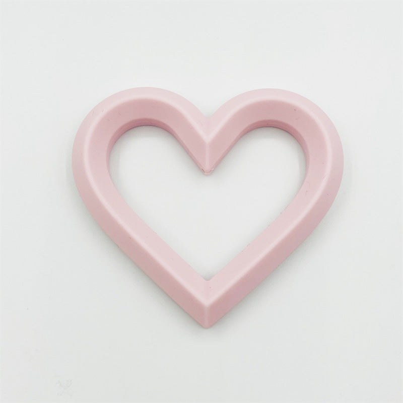 Heart 80mm Silicone Beads Solid Colors Matte Finish 3pcs 8