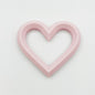 Heart 80mm Silicone Beads Solid Colors Matte Finish 3pcs 8