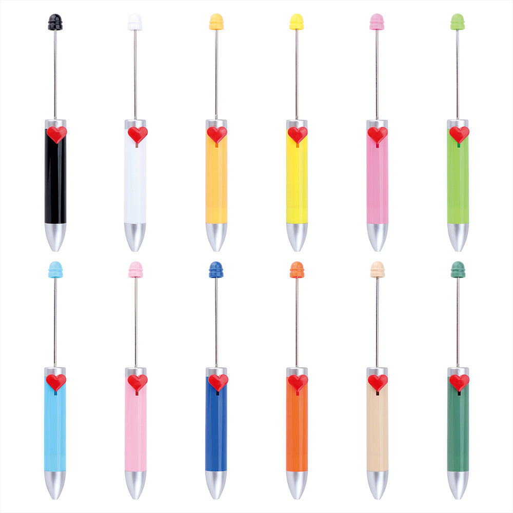 Beadable Pen Colorful Heart Accent 155mm Diameter 14mm Weight 11g
