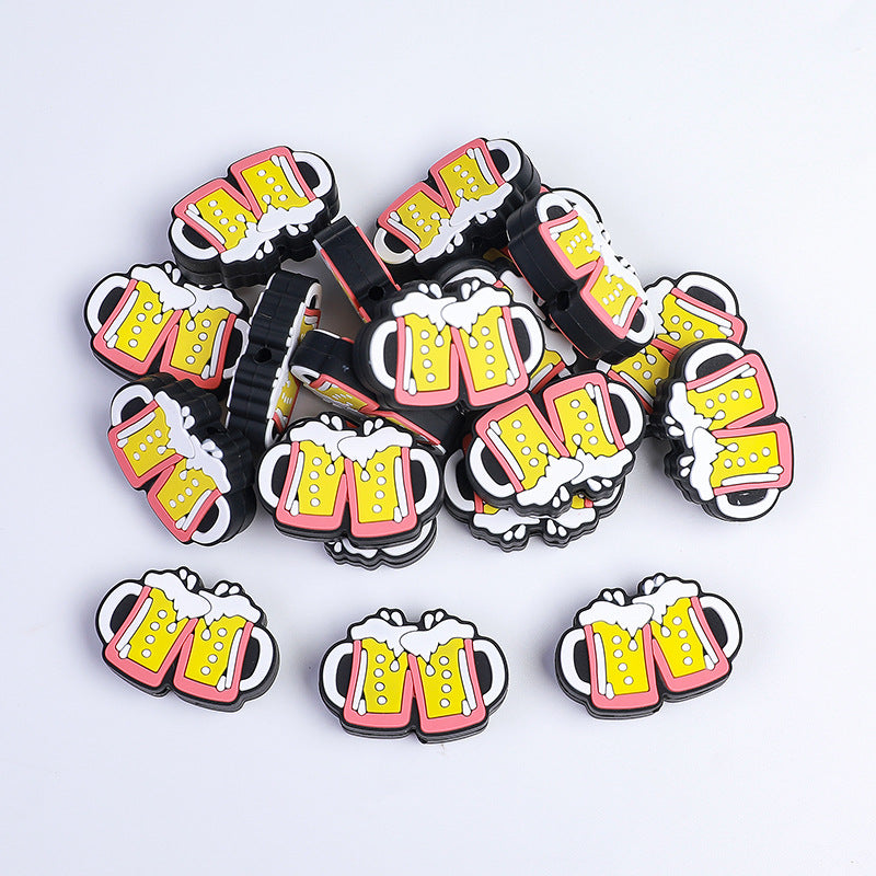 Silicone Focal Beads Beer Steins Clinking Mug Pair 10pcs