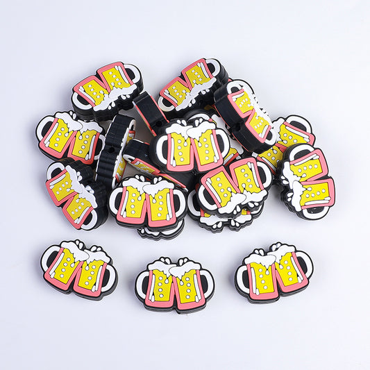 Silicone Focal Beads Beer Steins Clinking Mug Pair 10pcs