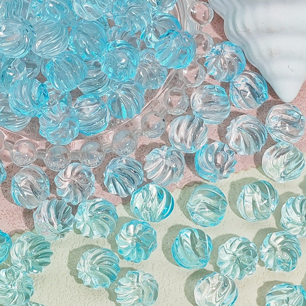 Swirl Striped Round Glass Beads 13mm Pastel Mixed Colors 50pcs 4