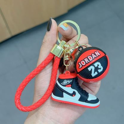 Basketball Shoe Keychain PVC Mini Sneaker Purple Yellow Black 3