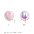 Milk Colored Marbled Resin Beads 16mm Glossy Round 20pcs 3