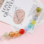 Swirl Pattern Blown Glass Beads 10-16mm Colorful Translucent 4pcs 4