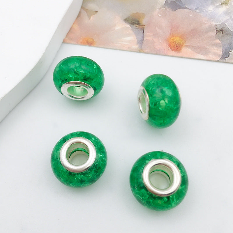 Mixed Design Resin Spacer Beads Green Tone Bulk 40pcs 10