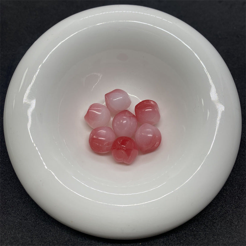 Czech Glass Half Hole Beads 12mm Gradient Peach Colors 100pcs 2