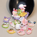Plating Resin Character Beads Glossy Pastel Tones Big Mouth 10pcs 3