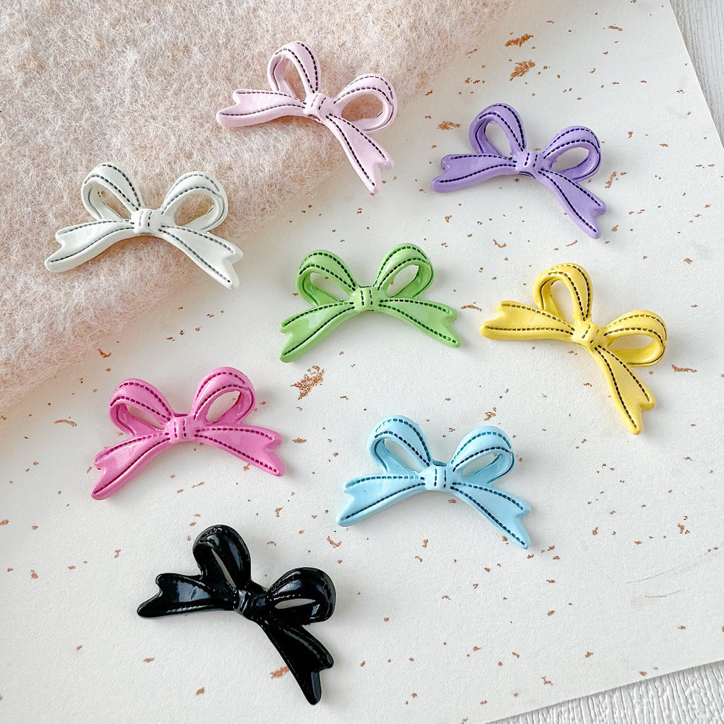 Bow Metal Beads 24mm Painted Lace Pastel Colors 20pcs 4