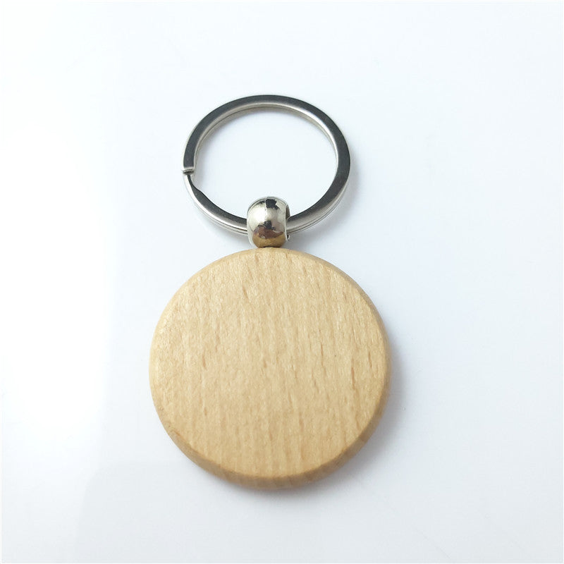Wooden Blank Keychain Minimalist Natural Wood Shapes 6