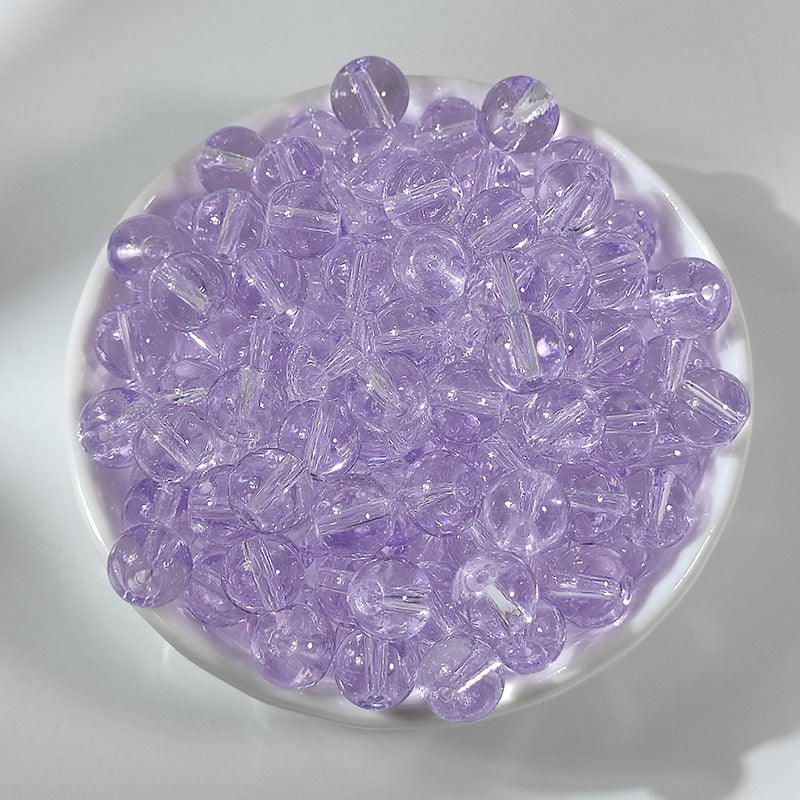 Ice Transparent Round Glass Beads 8mm Pastel Frosted Glow 100pcs 10