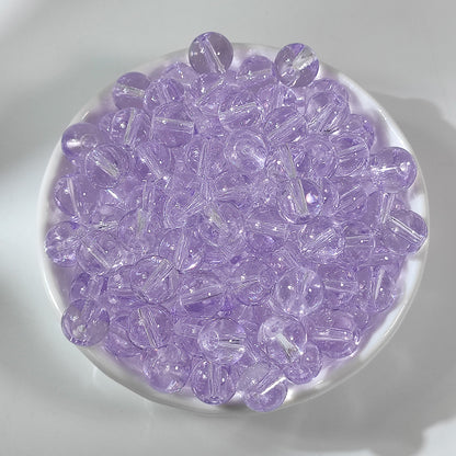 Ice Transparent Round Glass Beads 8mm Pastel Frosted Glow 100pcs 10