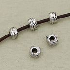 Alloy Irregular Wire Ball Spacer Beads 7mm Large Hole Tibetan Silver Tone 50pcs