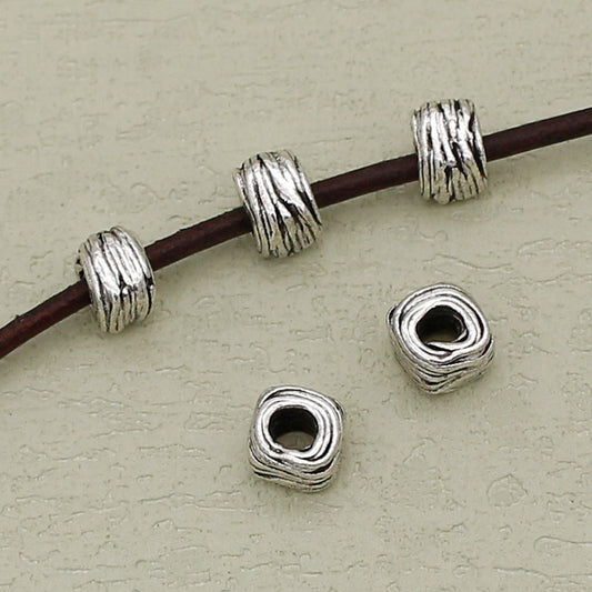 Alloy Irregular Wire Ball Spacer Beads 7mm Large Hole Tibetan Silver Tone 50pcs
