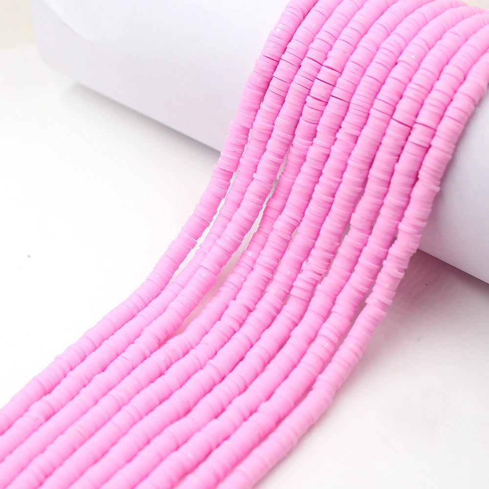Flat Clay Beads 6mm Solid Color Smooth Polymer Disc 10strands 32