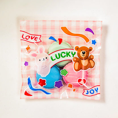 Top Seal Zip Lock Bags 13.5cm Pastel Animal Pattern 10pcs 7