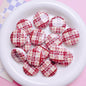 Flat Acrylic Beads 27mm Plaid Pattern Brand Logo Printed 5pcs 8