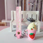 Silicone Strawberry Ice Cream Milk Tea Cup Keychain Pastel Colors 13