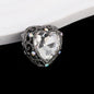 Double-Sided Heart Rhinestone Beads 22mm Alloy Encrusted 10pcs 36
