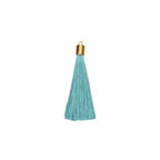Colorful Polyester Fringe Tassel Keychain with Golden Cap 55mm 50pcs 4